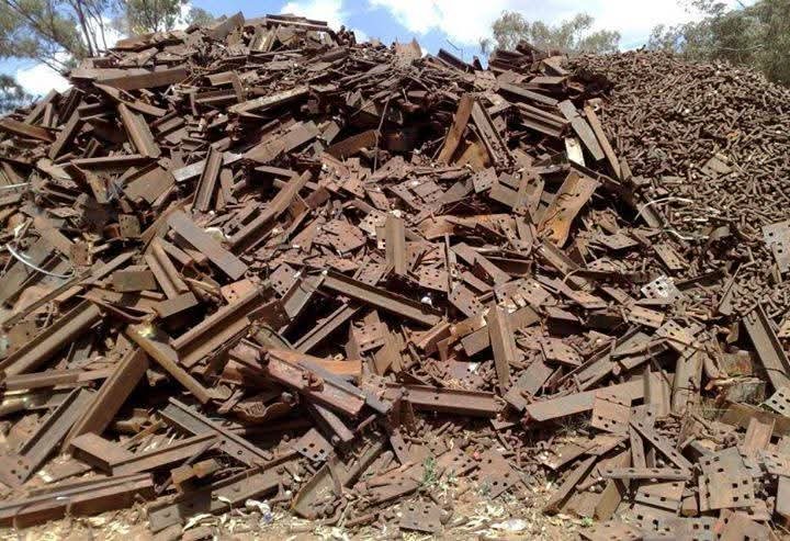 Steel scrap pile